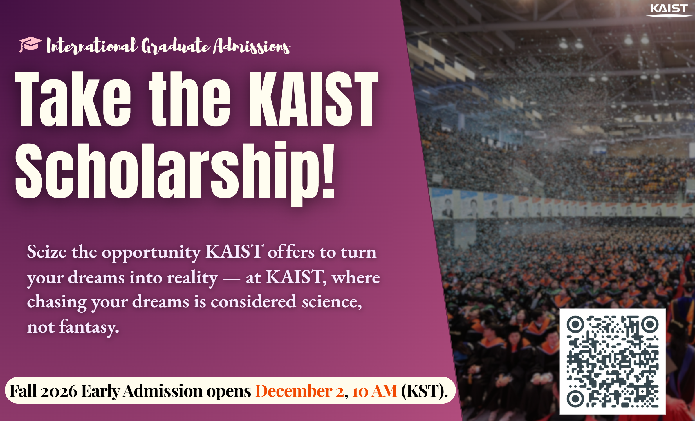 [KAIST] Fall 2026 Early Track Graduate Admission for International Applicants